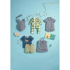 Mud Pie Baby One-Pieces*- Baby Girl Navy Gingham Bubble & Headband Set