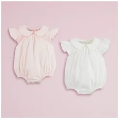 Mud Pie Baby One-Pieces*- Baby Girl Pink Collared Poplin Bubble