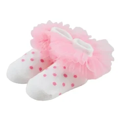 Mud Pie Baby Gloves & Socks*- Baby Girl Pink Dot Tutu Sock 0/12M