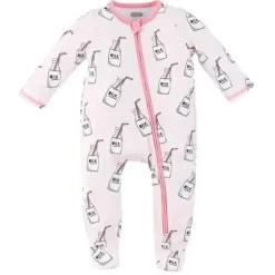 Mud Pie Baby Sleepwear*- Baby Girl Pink Milk Sleeper