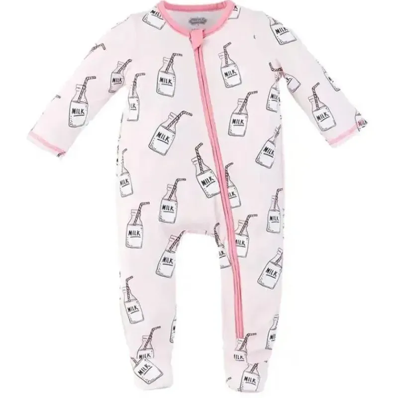 Mud Pie Baby Sleepwear*- Baby Girl Pink Milk Sleeper