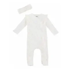 Mud Pie Baby One-Pieces*- Baby Girl Rib Star Sleeper And Headband