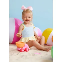 Mud Pie Baby Swimming Clothes*- Baby Girl Seersucker Ric-Rac Swimsuit