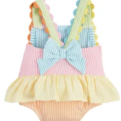 Mud Pie Baby Swimming Clothes*- Baby Girl Seersucker Ric-Rac Swimsuit