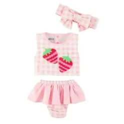 Mud Pie Baby Swimming Clothes*- Baby Girl Strawberry Swimsuit & Headband Set