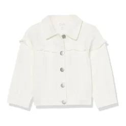 Mud Pie Baby Coats, Sweaters & Jackets*- Baby Girl White Denim Jacket