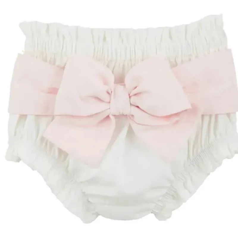Mud Pie Baby Underwear*- Baby Girl White Bow Diaper Cover