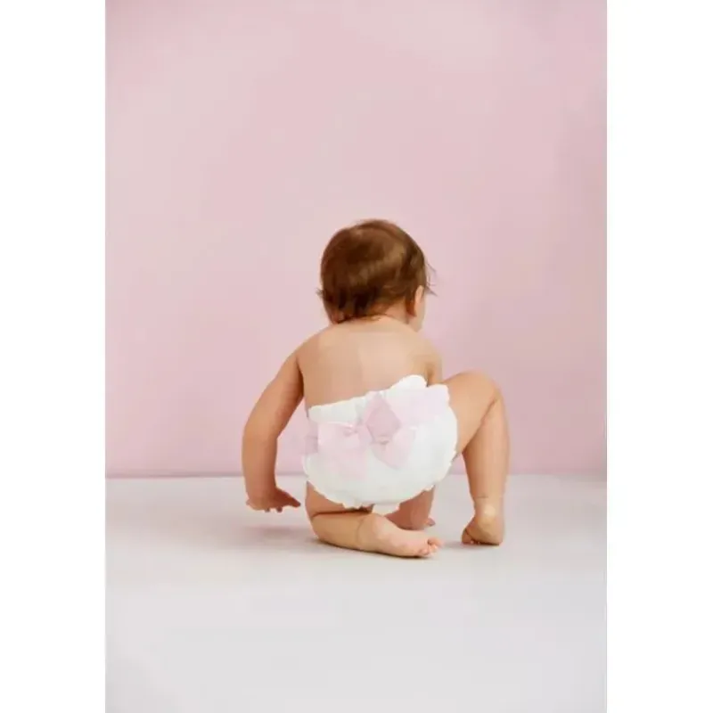 Mud Pie Baby Underwear*- Baby Girl White Bow Diaper Cover