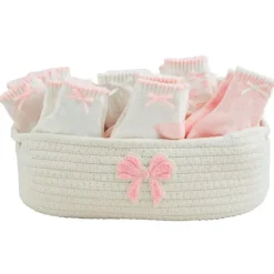 Mud Pie Baby Gloves & Socks*- Baby Pink Baby Socks, Bow Pink