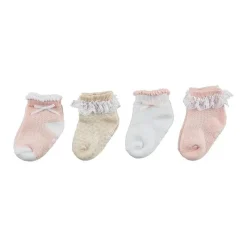 Mud Pie Baby Gloves & Socks*- Baby Pink Pointelle Baby Sock Set, 0/12 Months