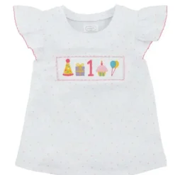 Mud Pie Birthday Party*- Birthday Girl Smocked One Tunic 12-18M