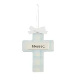 Mud Pie Baptism*- Blue Blessed Keepsake Cross