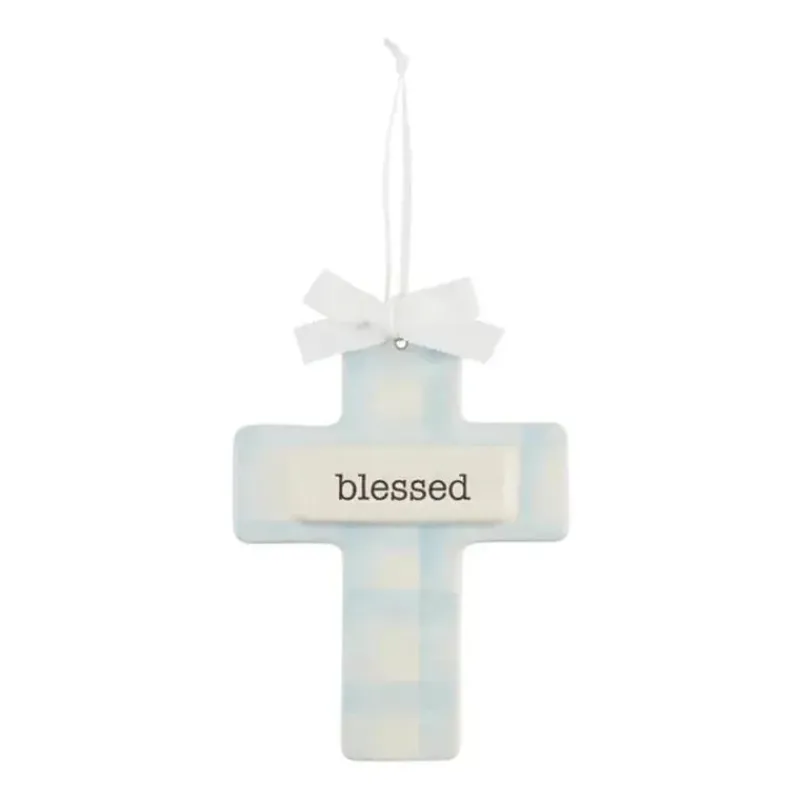 Mud Pie Baptism*- Blue Blessed Keepsake Cross