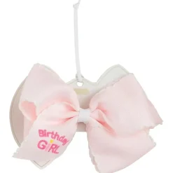 Mud Pie Baby Hair Accessories*- Children's Birthday Girl Embroidered Bow