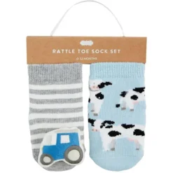 Mud Pie Baby Gloves & Socks*- Cow Rattle Toe Sock Set
