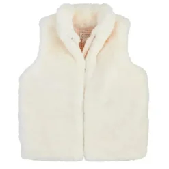Mud Pie Baby Coats, Sweaters & Jackets*- Faux Fur Zip Vest, Ivory