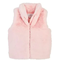 Mud Pie Baby Coats, Sweaters & Jackets*- Faux Fur Zip Vest, Pink
