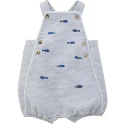 Mud Pie Baby One-Pieces*- Fish Schiffli Bubble Romper
