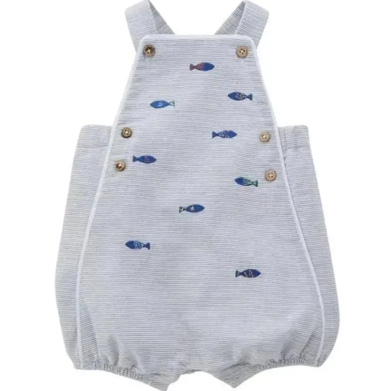 Mud Pie Baby One-Pieces*- Fish Schiffli Bubble Romper