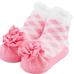 Mud Pie Baby Gloves & Socks*- Gingham Flower Socks