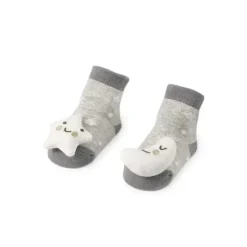 Mud Pie Baby Gloves & Socks*- Gray Moon & Star Rattle Toe Socks