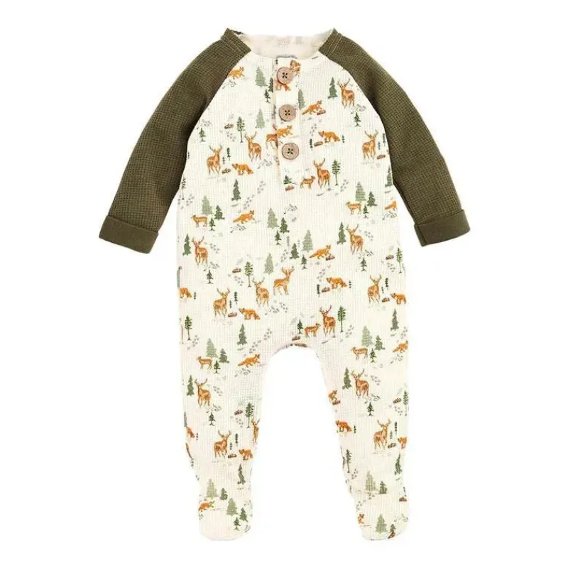 Mud Pie Baby Sleepwear*- Little Deer Ditsy Sleeper, 3-6 Months