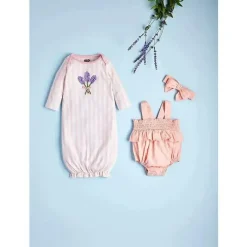 Mud Pie Baby One-Pieces*- Pink Dobby Bubble & Headband Set