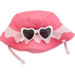 Mud Pie Baby Hats*- Pink Scallop Hat & Sunglasses Set