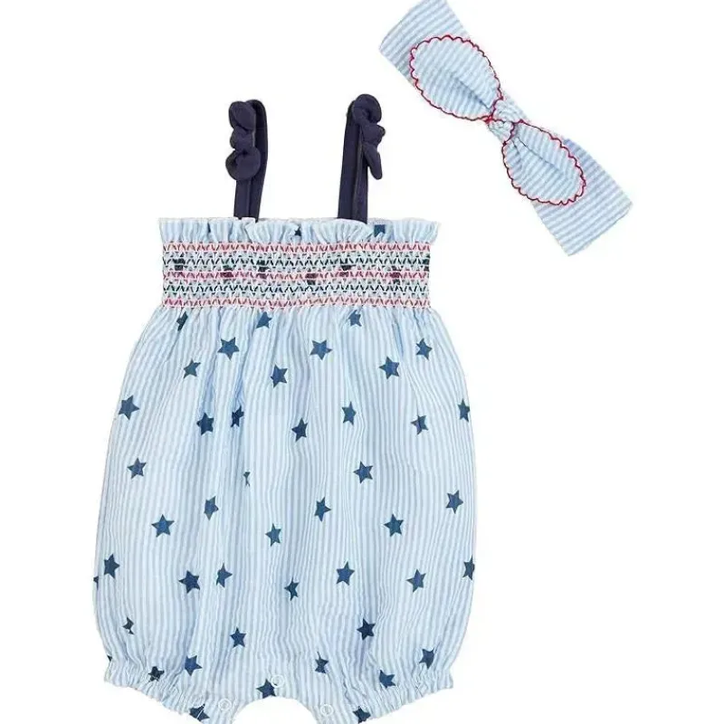 Mud Pie Baby One-Pieces*- Printed Seersucker Baby Romper
