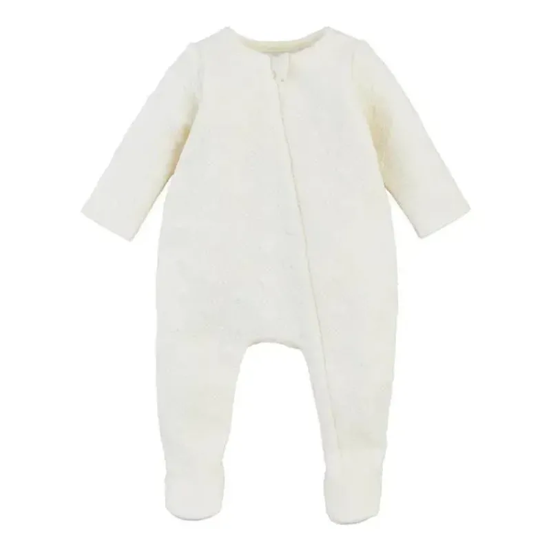 Mud Pie Baby Sleepwear*- Quilted Heart Sleeper, Ivory, 0-3 Months