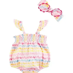 Mud Pie Baby One-Pieces*- Rainbow Ric-Rac Bubble & Headband Set