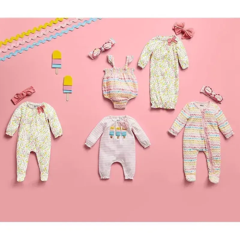 Mud Pie Baby One-Pieces*- Rainbow Ric-Rac Bubble & Headband Set