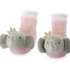 Mud Pie Baby Gloves & Socks*- Rattle Princess Elephant Baby Socks, 0/12M