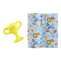 Mud Pie Swaddles & Wearable Blankets*- Sports Swaddle & Rattle Set