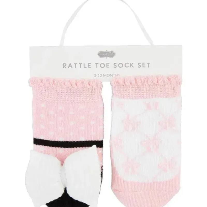 Mud Pie Baby Gloves & Socks*- Stripe Rattle Toe Sock Set