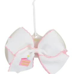 Mud Pie Baby Hair Accessories*- Toddler Girl Cake Slice Embroidered Bow