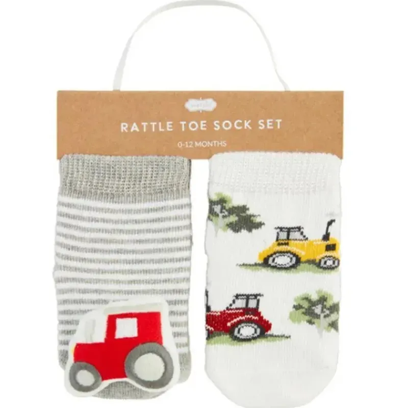 Mud Pie Baby Gloves & Socks*- Tractor Rattle Toe Sock Set