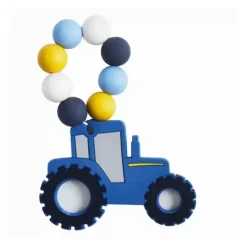 Mud Pie Toys For 0-12 Months|Gift For Baby*- Tractor Silicone Teethers, Blue