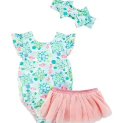 Mud Pie Baby One-Pieces*- Turtle/Stripe Reversible Swimsuit & Tutu Set