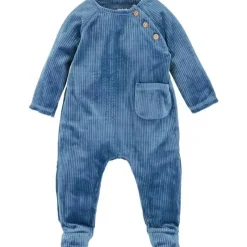 Mud Pie Baby Sleepwear*- Unisex Baby Sleeper, Blue Velour, 6-9 Months