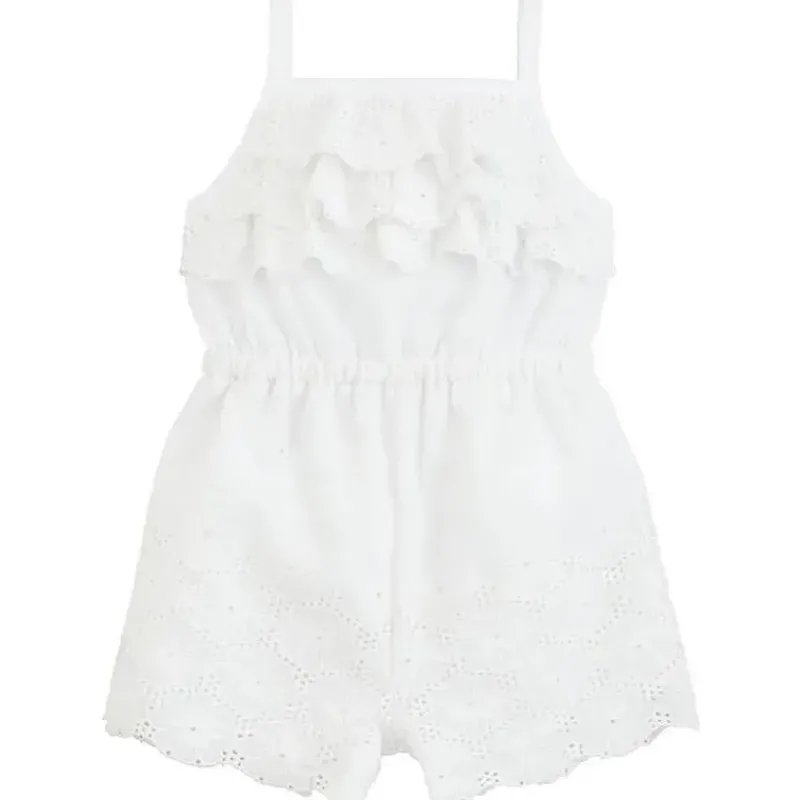 Mud Pie Baby One-Pieces*- White Eyelet Baby Romper