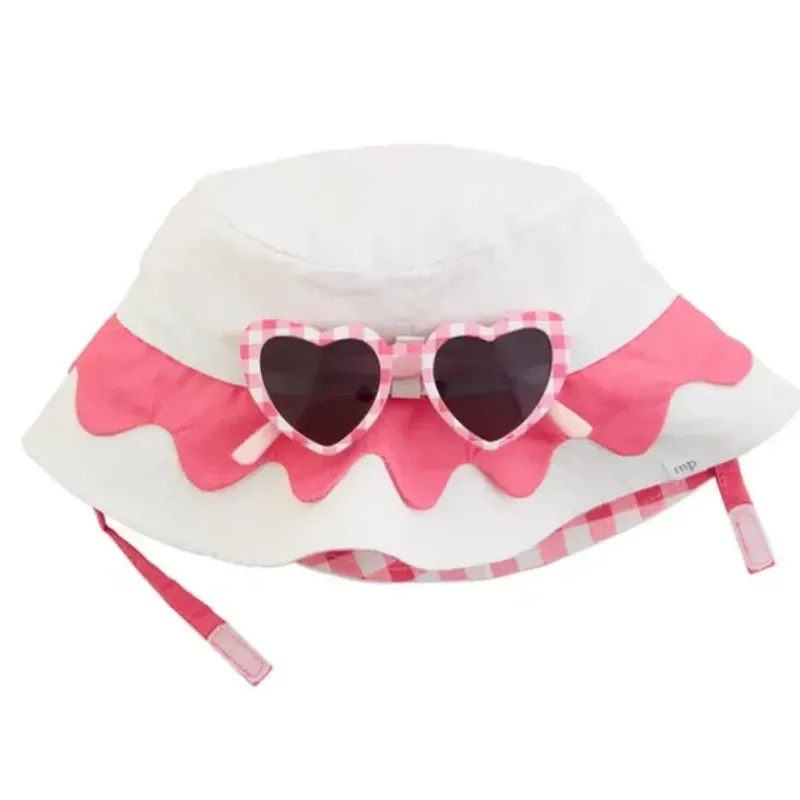 Mud Pie Baby Hats*- White Scallop Hat & Sunglasses Set