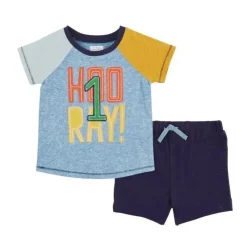 Mud Pie Baby Sets*Hooray 1st Birthday Short Set