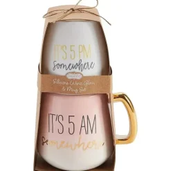 Mud Pie Gift For Mom*Mom Coffee Mug & Wine Glass Set