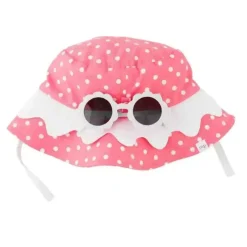 Mud Pie Baby Hats*Mud Pink - Pink Scallop Baby Hat And Glasses, 6/18M