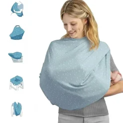 Munchkin Nursing Covers, Scarves, & Wedges*- Antimicrobial 5-In-1 Cover- Hipsteria Dots