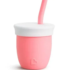 Munchkin Straw, Sippy & Training Cups|Dishes, Utensils & Food Containers*- C’est Silicone! Training Cup with Straw, Coral