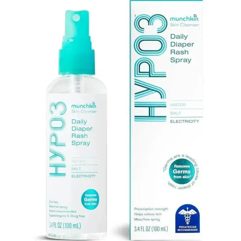 Munchkin Skin Treatments*- HYP03 No Rub Daily Diaper Rash Spray with Hypochlorous, Award Winning 100% Natural, 600 Sprays