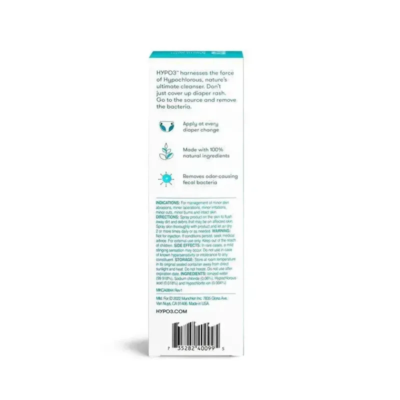 Munchkin Skin Treatments*- HYP03 No Rub Daily Diaper Rash Spray with Hypochlorous, Award Winning 100% Natural, 600 Sprays