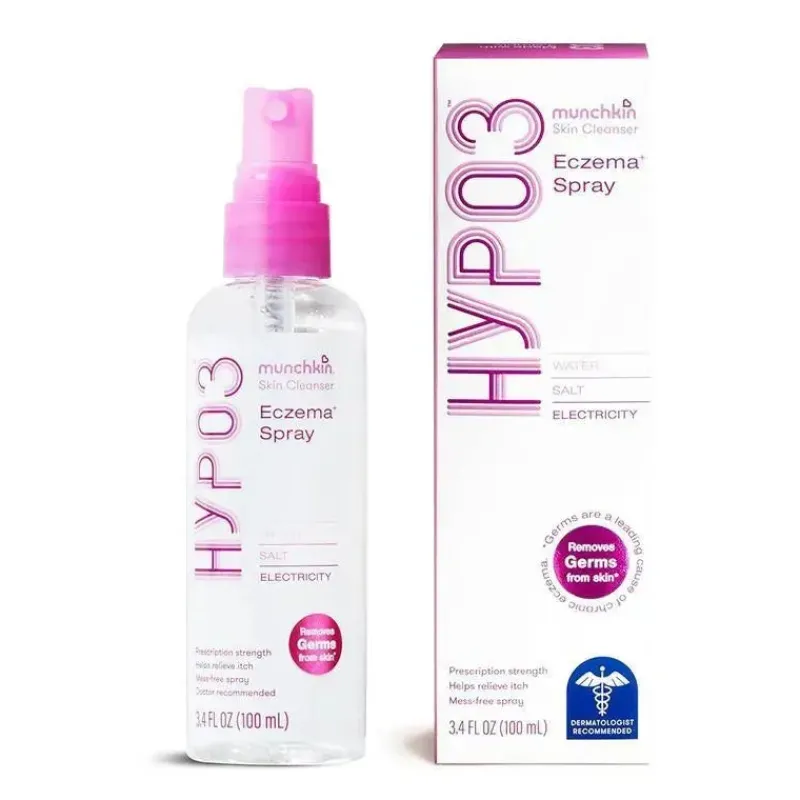 Munchkin Skin Treatments*- HYP03 No Rub Eczema Spray with Hypochlorous, Award Winning 100% Natural, Steroid free, 600 Sprays